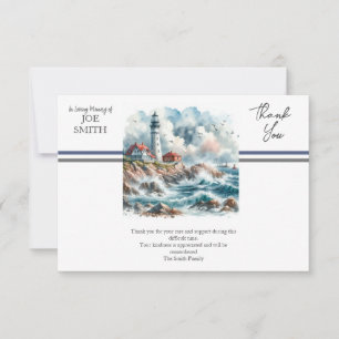 Modern Coastal Funeral Thank You Card