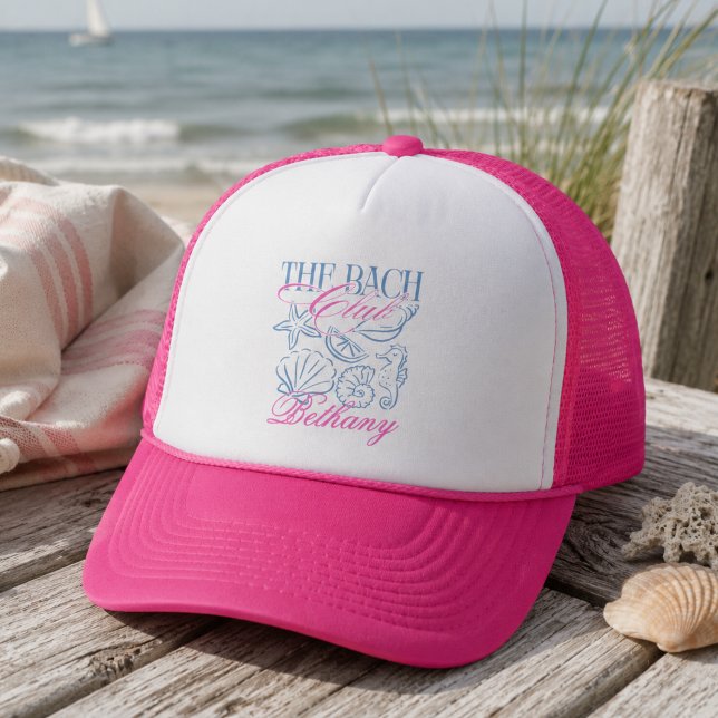 Modern Coastal Shell Bachelorette Party Custom Trucker Hat (Modern Coastal Shell Bachelorette Party Custom Trucker Hat)