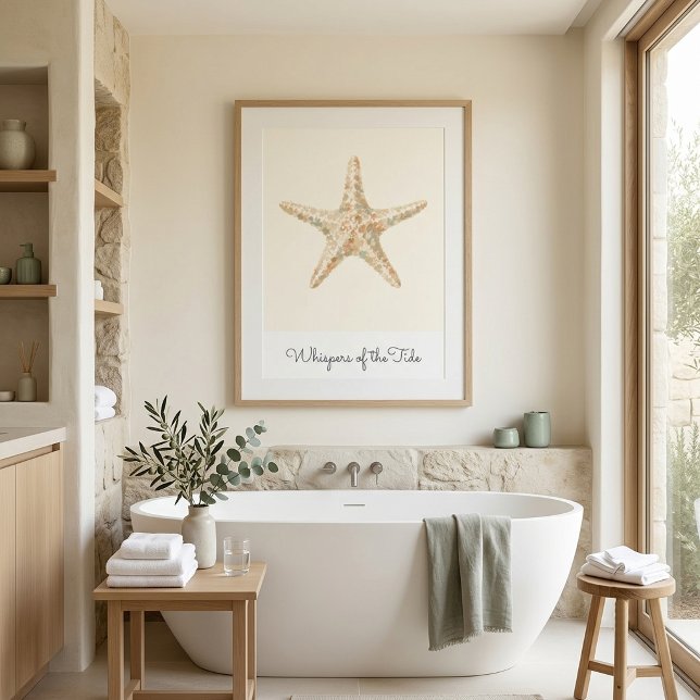 Modern Coastal Starfish Wall Art Poster (Creator Uploaded)