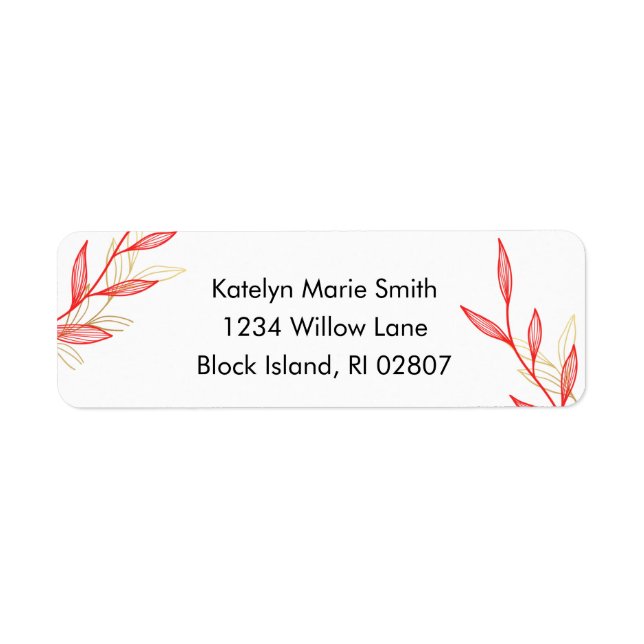 Modern Coastal Wedding Return Address Labels (Front)