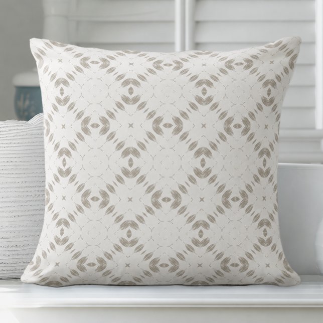 Modern Coastal White Throw Pillow (White and neutral modern coastal throw pillow by Totally Coast)