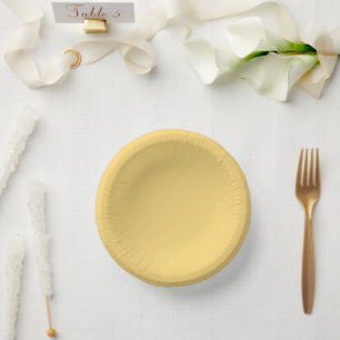 Modern coastal yellow solid paper plate