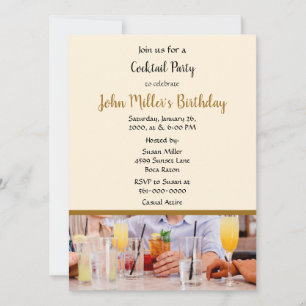Modern Cocktail Birthday Party Invitation
