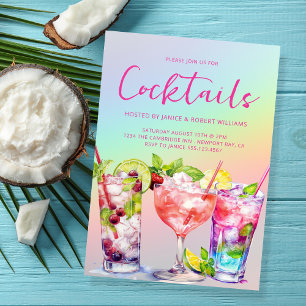 Modern Cocktail Party Drinks Invitation