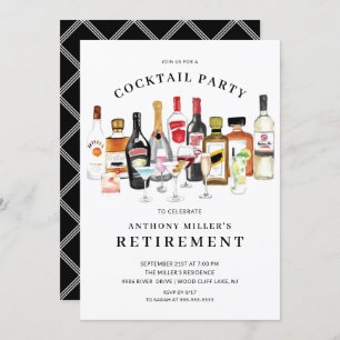 Modern Cocktail Retirement Party Invitation