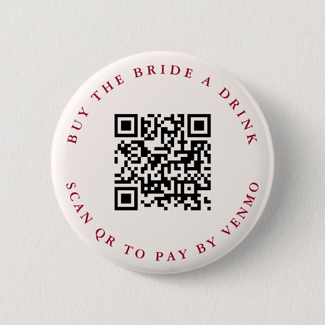Modern Cocktails Bachelorette Weekend QR Code  6 Cm Round Badge (Front)