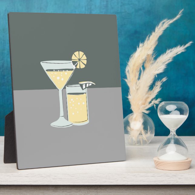 Modern Cocktails Colorblock  Plaque (Side)