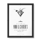 Modern Cocktails Engagement Party Welcome Sign