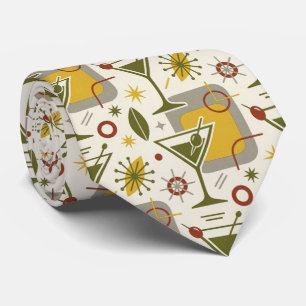 Modern Cocktails Olive Green Martini Neck Tie