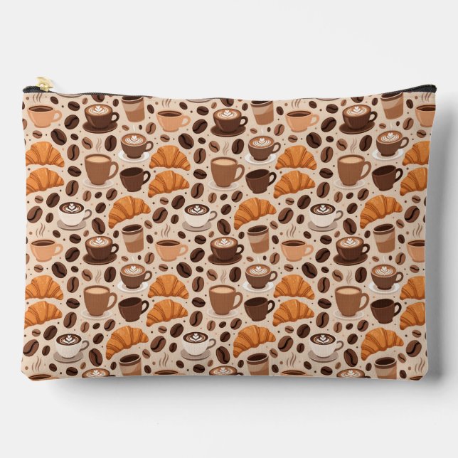 Modern Coffee Aesthetic Pattern Accessory Pouch (Front)