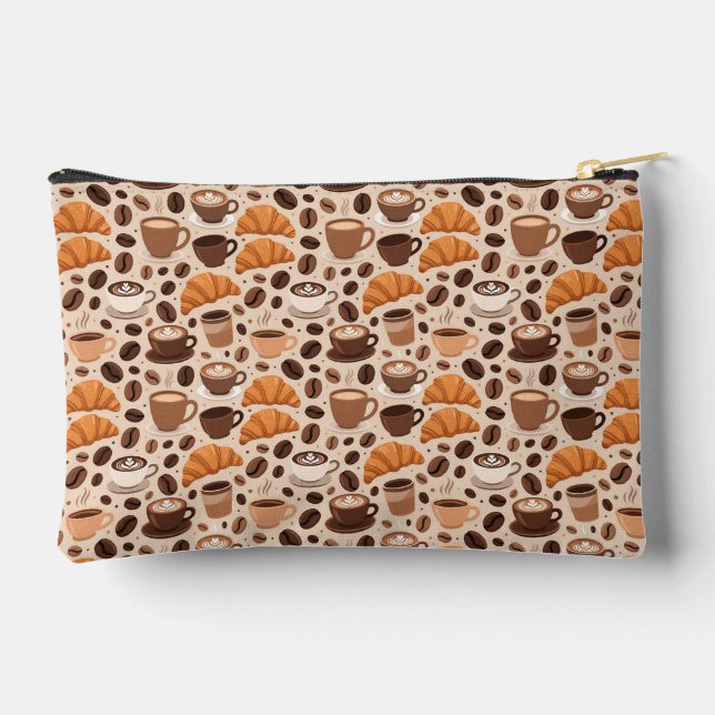 Modern Coffee Aesthetic Pattern Accessory Pouch (Back)
