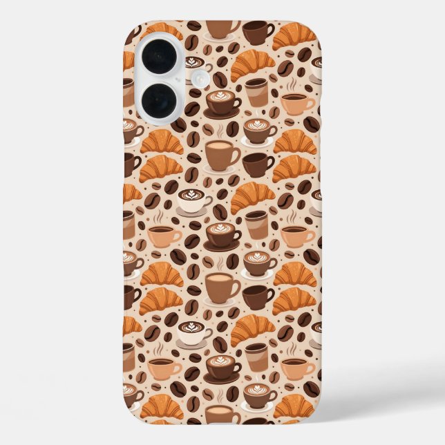 Modern Coffee Aesthetic Pattern Case-Mate iPhone Case (Back)