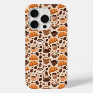 Modern Coffee Aesthetic Pattern iPhone 15 Pro Case