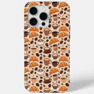 Modern Coffee Aesthetic Pattern iPhone 15 Pro Max Case