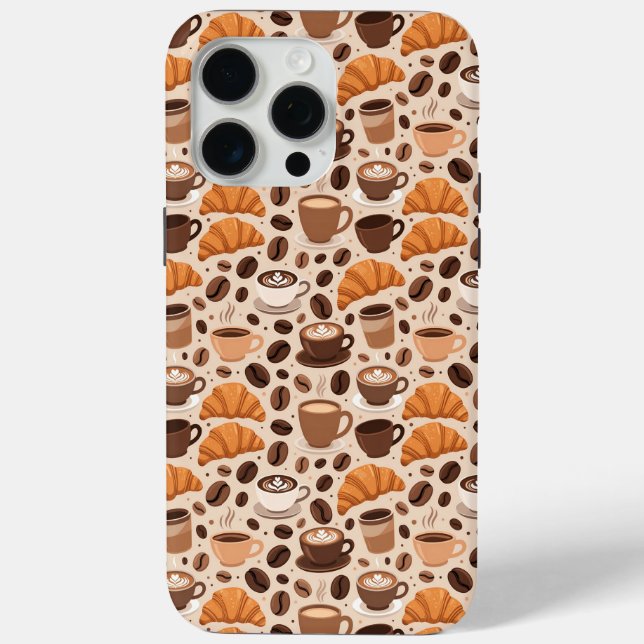 Modern Coffee Aesthetic Pattern Case-Mate iPhone Case (Back)
