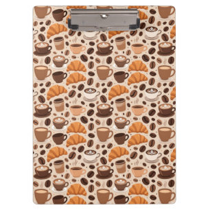 Modern Coffee Aesthetic Pattern Clipboard