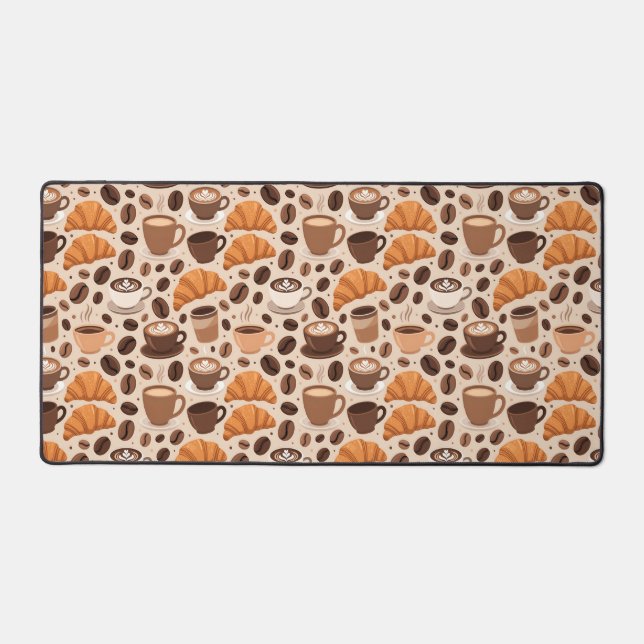 Modern Coffee Aesthetic Pattern Desk Mat (Front)