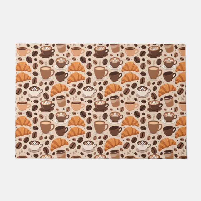 Modern Coffee Aesthetic Pattern Doormat (Front)
