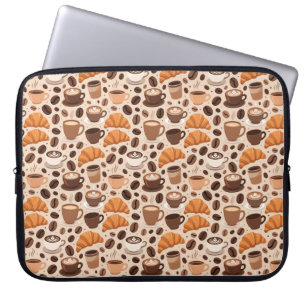 Modern Coffee Aesthetic Pattern Laptop Sleeve