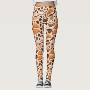 Modern Coffee Aesthetic Pattern Leggings