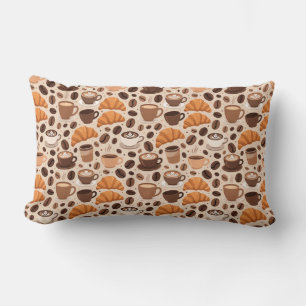 Modern Coffee Aesthetic Pattern Lumbar Cushion