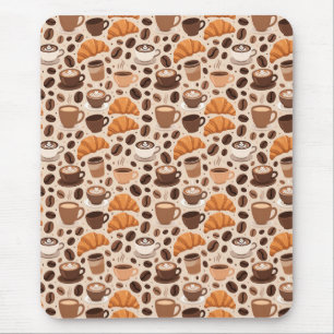 Modern Coffee Aesthetic Pattern Mouse Pad