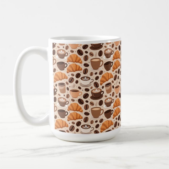 Modern Coffee Aesthetic Pattern Mug (Left)