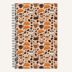 Modern Coffee Aesthetic Pattern Notebook