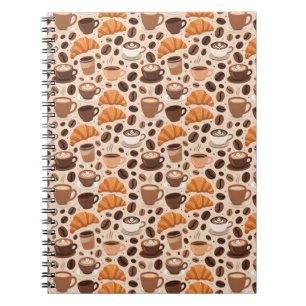 Modern Coffee Aesthetic Pattern Notebook