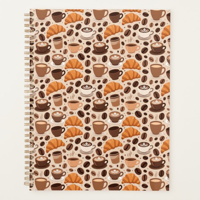 Modern Coffee Aesthetic Pattern Planner (Front)