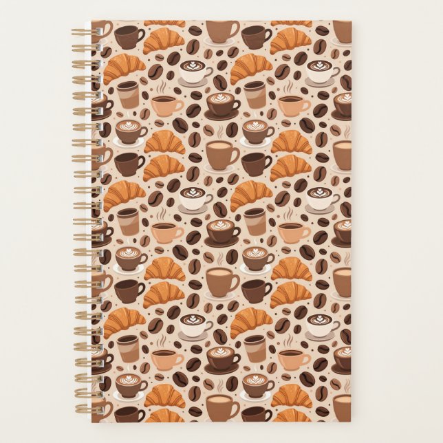 Modern Coffee Aesthetic Pattern Planner (Front)