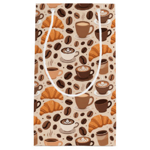 Modern Coffee Aesthetic Pattern Small Gift Bag
