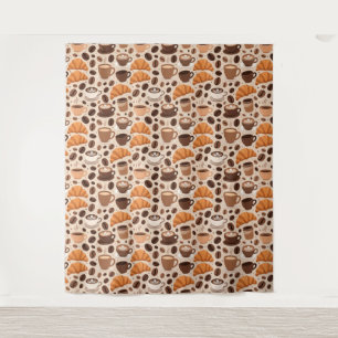 Modern Coffee Aesthetic Pattern Tapestry