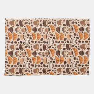 Modern Coffee Aesthetic Pattern Tea Towel