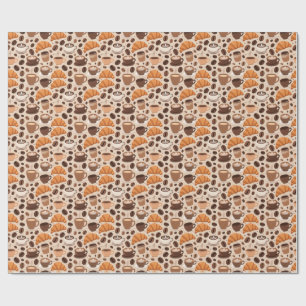 Modern Coffee Aesthetic Pattern Wrapping Paper