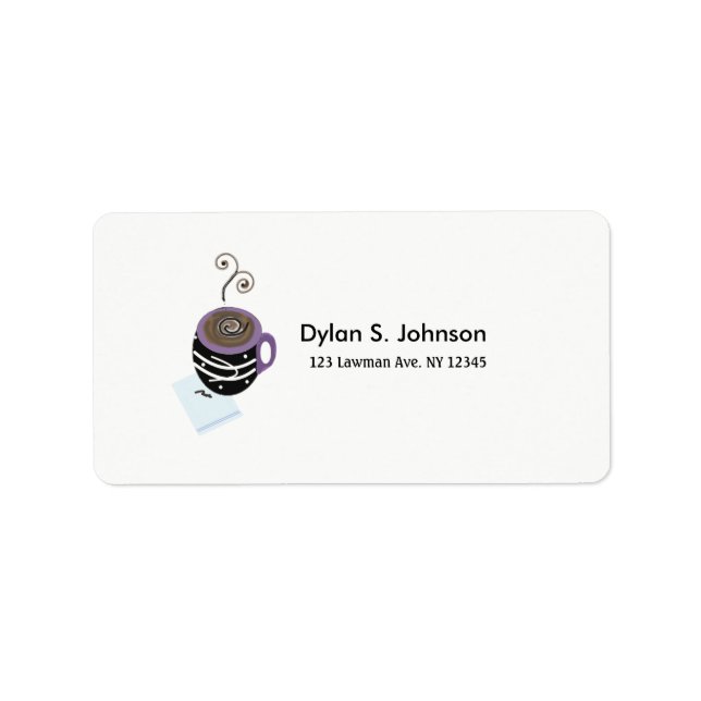 Modern Coffee and Napkin Design Label (Front)