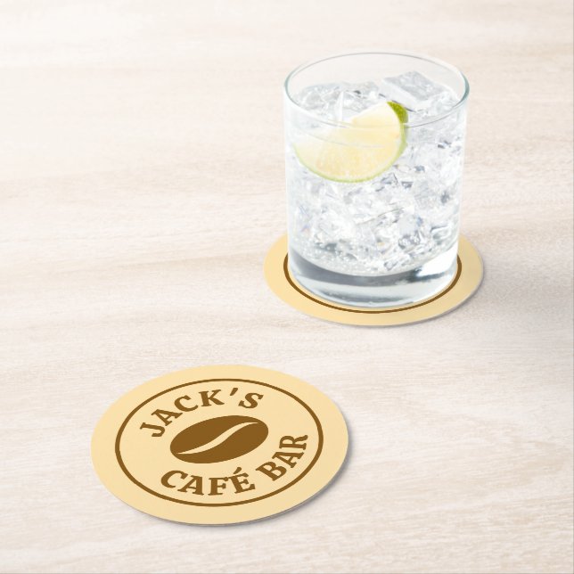 Modern coffee bean logo coasters for new business (Insitu)