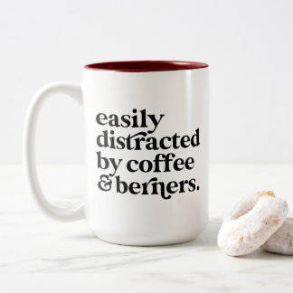 Modern Coffee & Berners Dog Lover Custom Two-Tone Coffee Mug