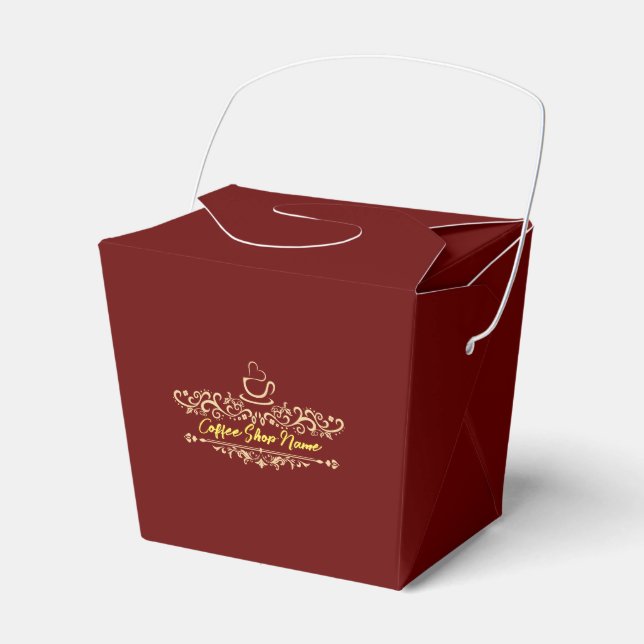 Modern coffee cafe Bakery welcome custom Logo name Favour Box (Front Side)
