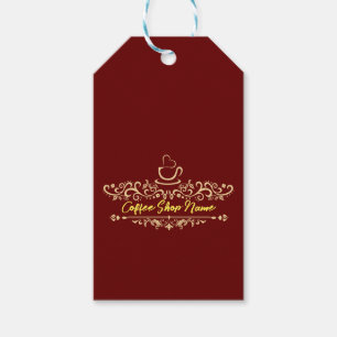 Modern coffee cafe Bakery welcome custom Logo name Gift Tags
