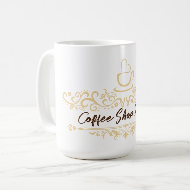 Modern coffee cafe Bakery welcome custom Logo name Mug (Front Left)