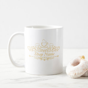 Modern coffee cafe Bakery welcome custom Logo name Mug