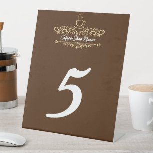 Modern Coffee cafe shop welcome Personalise name Pedestal Sign