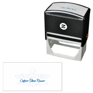 Modern Coffee cafe shop welcome Personalise name Self-inking Stamp