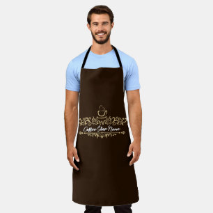 Modern Coffee cafe shop welcome Personalize name Apron