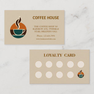 Modern coffee chalkboard folded loyalty stamp card