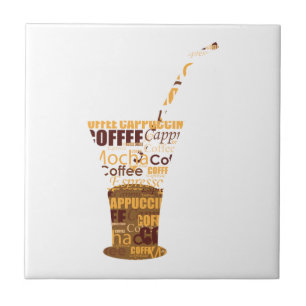 Modern Coffee Illustration Ceramic Tile