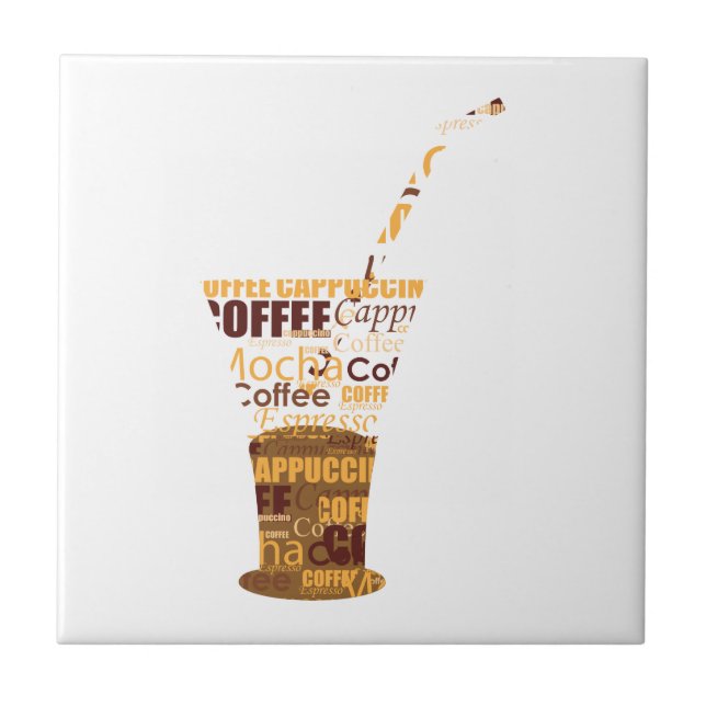 Modern Coffee Illustration Ceramic Tile (Front)