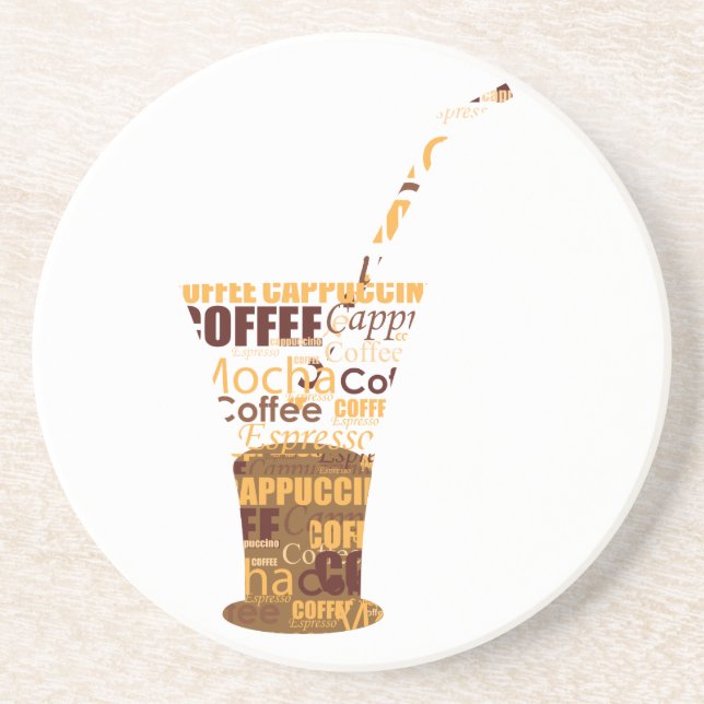 Modern Coffee Illustration Coaster (Front)