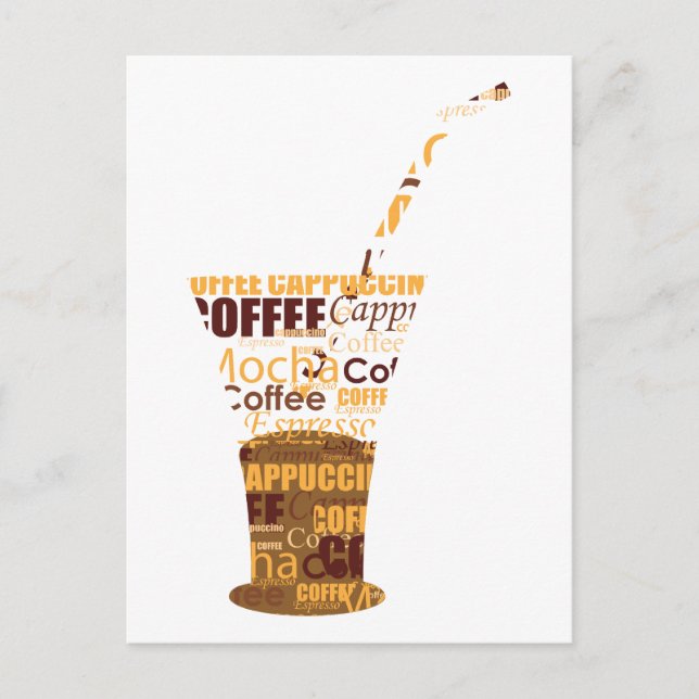 Modern Coffee Illustration Postcard (Front)